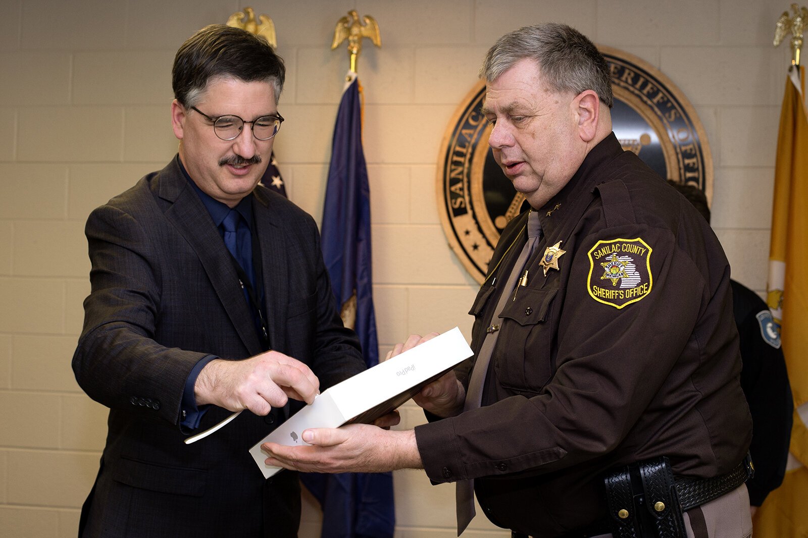 Partnerships between community mental health and law enforcement can mean treatment instead of incarceration. Pictured: Sanilac County CMH CEO Wilbert Morris and Sanilac County Sheriff Paul Rich.