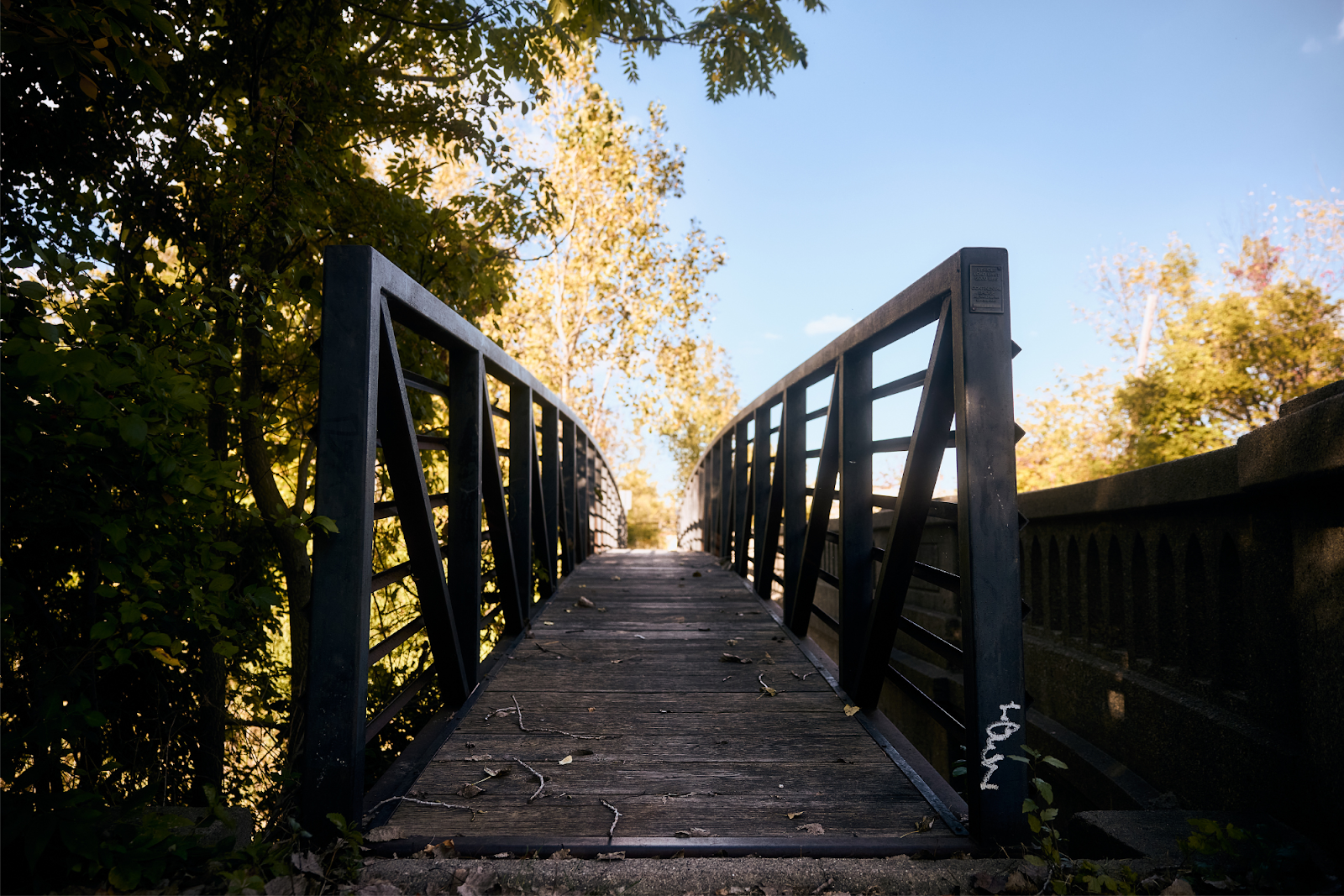 Pictured on Sept. 28, 2024, walk and waterways are abundant on Flint's east side. (Bryce Mata | Flintside.com)
