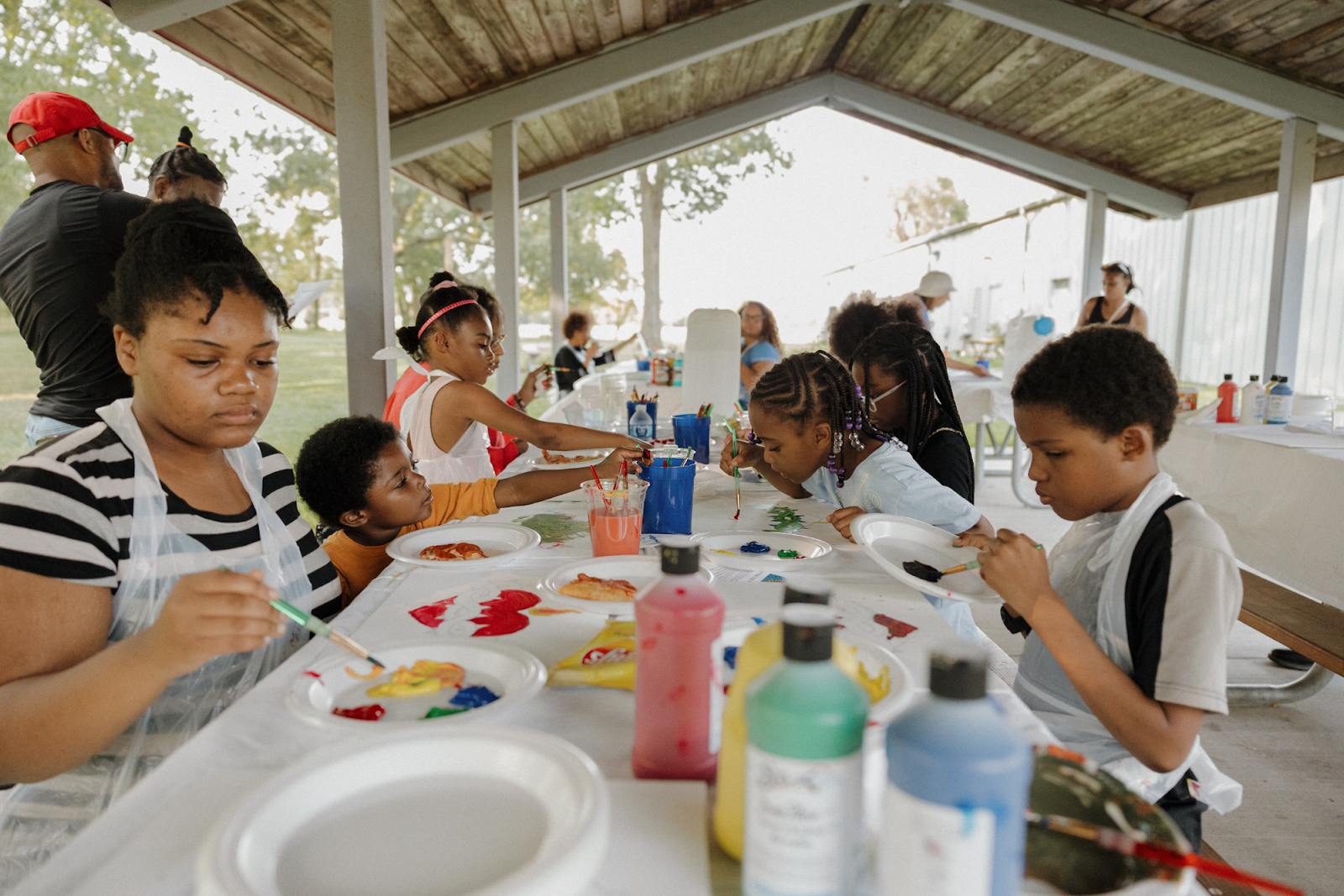 A group of children enjoy themselves at 'Art in the Park' on Sept. 15, 2024. (Anthony Summers | Flintside.com)