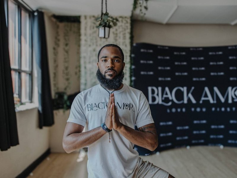 Terance Green of Black Amor yoga studio offers a 'men's only' yoga session to break down the barriers around men's mental health and well-being.