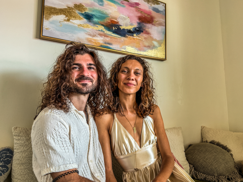 Albert Bercich and Hunter O'Connor pictured inside their Hive Holistic Center opening ceremony in Flint on July 13, 2024.