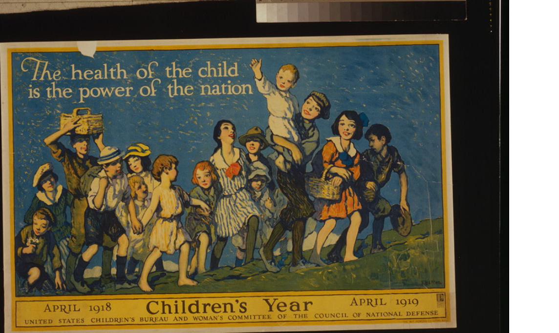 An original Children's Year poster that the Rx Kids mural in the Flint Cultural Center was based on.