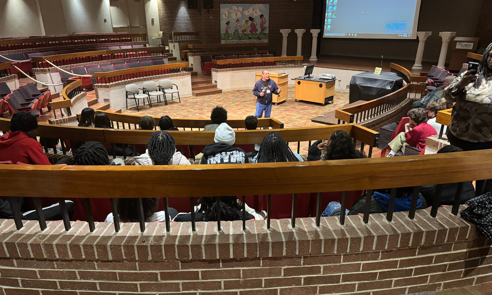 Flint Southwestern students attend Hurley Medical Center's Healthcare Career Day on April 19, 2024. (Xzavier Simon | Flintside.com)