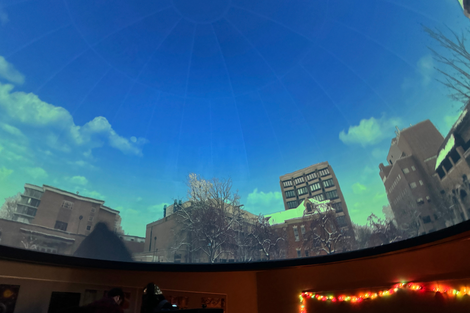 Wayne State University's planetarium gave a presentation of the universe during Southwestern's campus visit on April 18, 2024. (Xzavier Simon | Flintside.com)