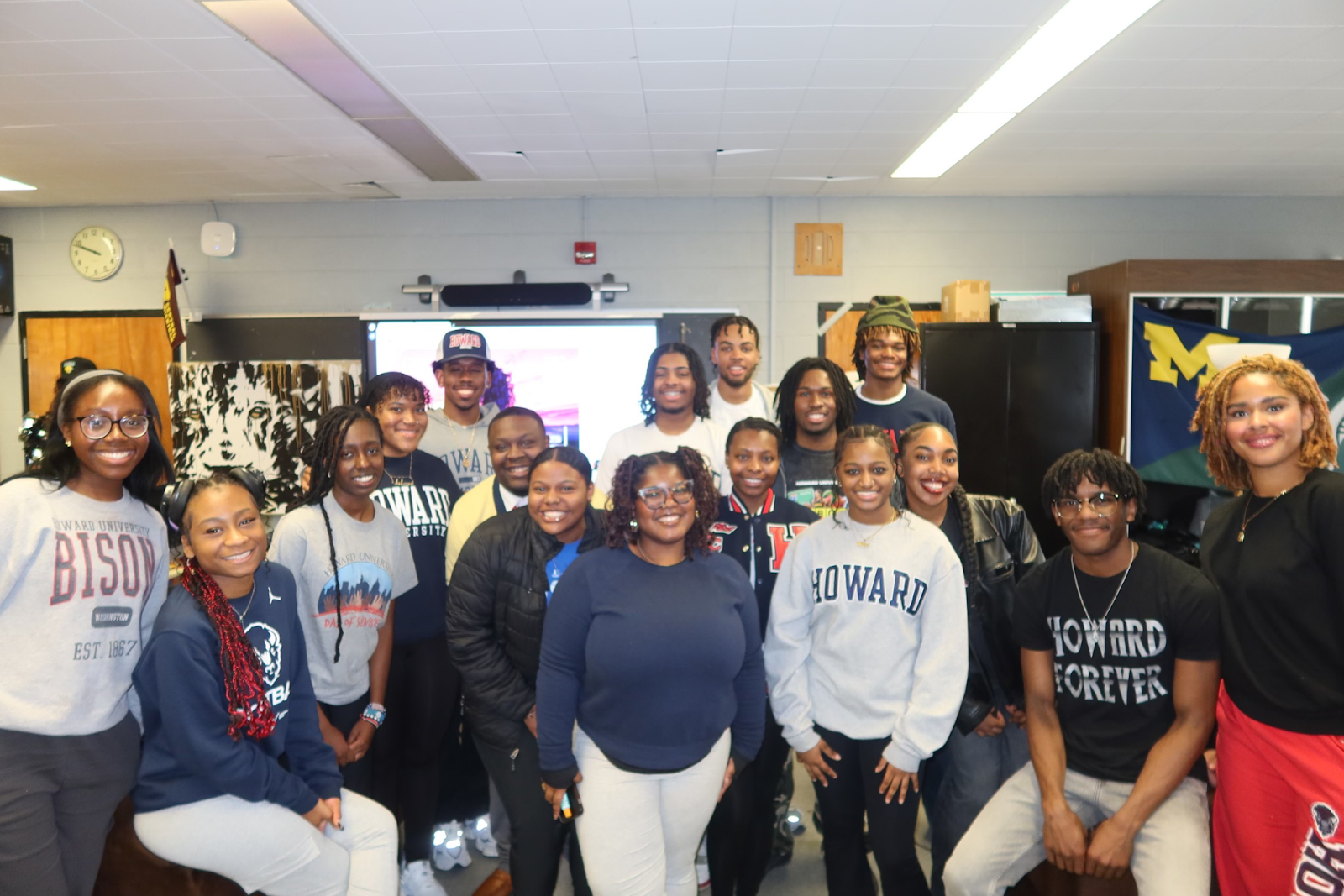 Howard University Alternative Spring Break students pose inside Southwestern Classical Academy on March 6, 2024. (Courtesy photo | Jada Lewis of Howard University)