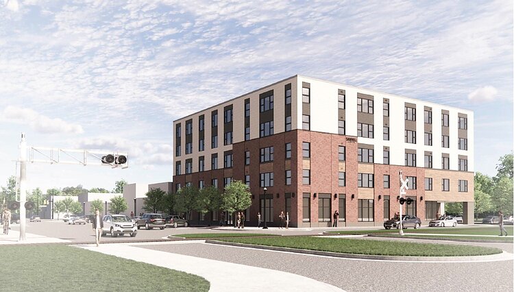 Rendering of Sawmill Lofts in Grayling.
