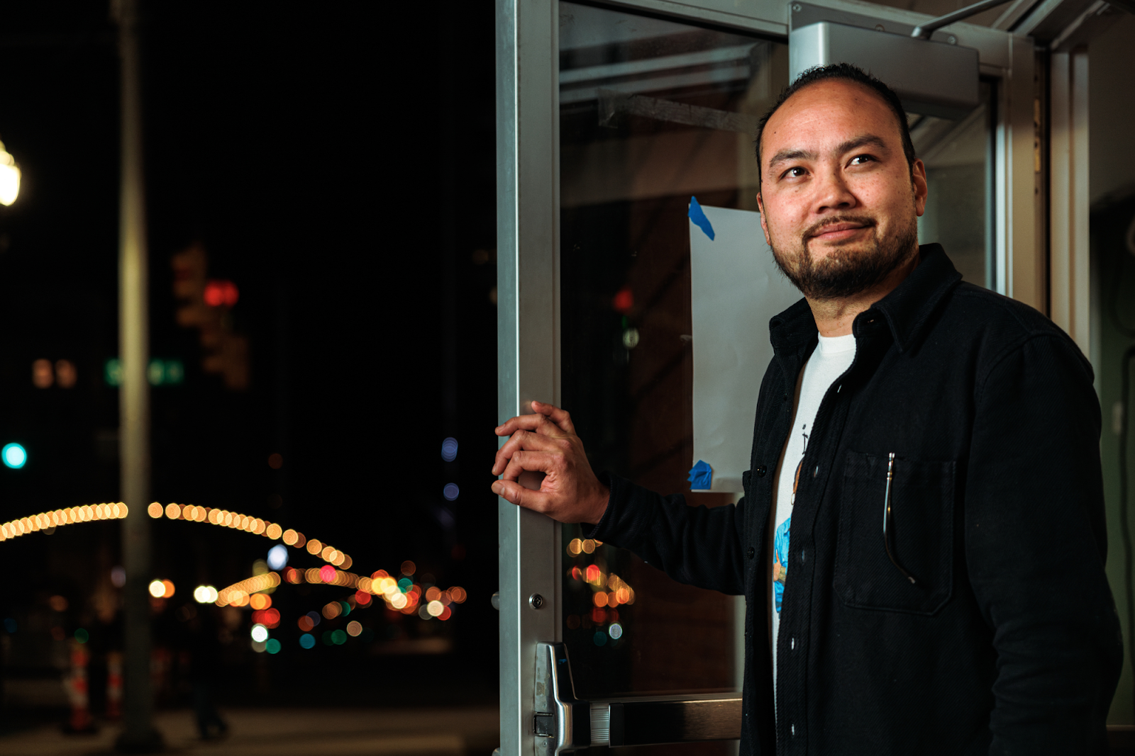 “I don’t take anything, I give. I’m leaving things! I am so fortunate. I’ve won life,” exclaims Tony Vu on Nov. 14, 2023, on the precipice of launching The Kickback in downtown Flint. (Bryce Mata | Flintside.com)