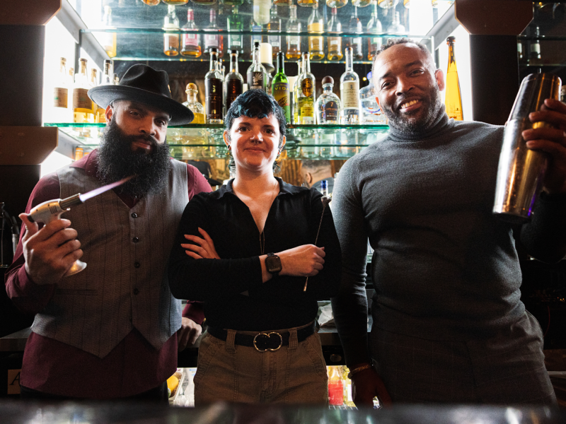 Rogers, Raven, and Marcus, (pictured from left to right) are "The OGs" of The X, Flint's newest and sole speakeasy bar in downtown Flint.
