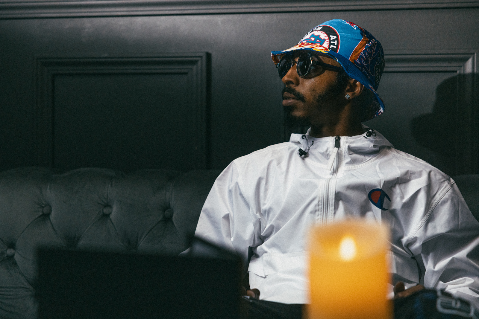 “I started building it all as a character," music artist Thee Jerne explains, seated inside Bar X in downtown Flint on Oct. 13, 2023. (Bryce Mata | Flintside.com)
