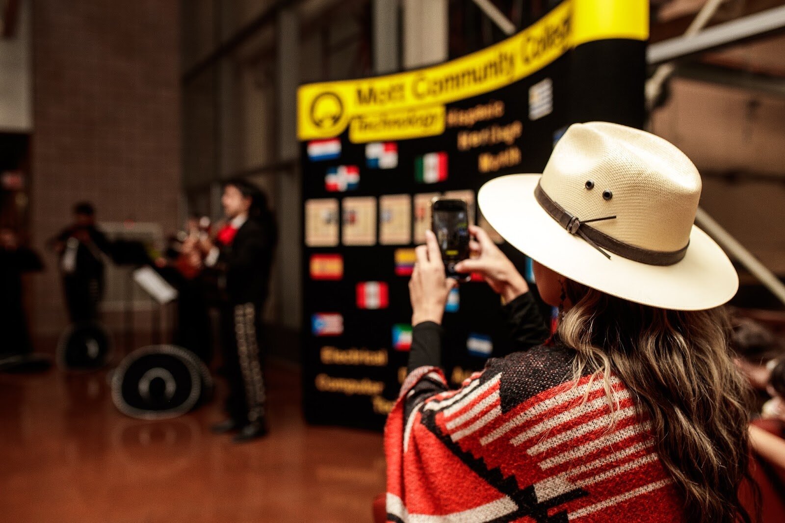 El Ballet Folklórico Estudiantil performs during Mott Community College’s Technology Division’s Hispanic Heritage Month Celebration at the Regional Technology Center in Flint on Thursday, Sept. 28, 2023. (Jenifer Veloso | Flintside.com)