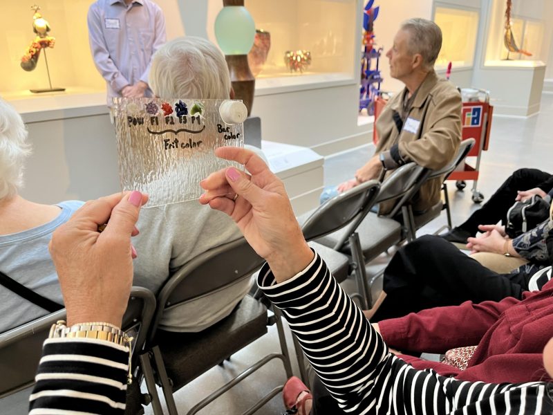 A participant engages with a “touch and feel” object during a training tour for the Flint Institute of Arts’ new Art Spark! program. (Courtesy photo | Flint Institute of Arts)
