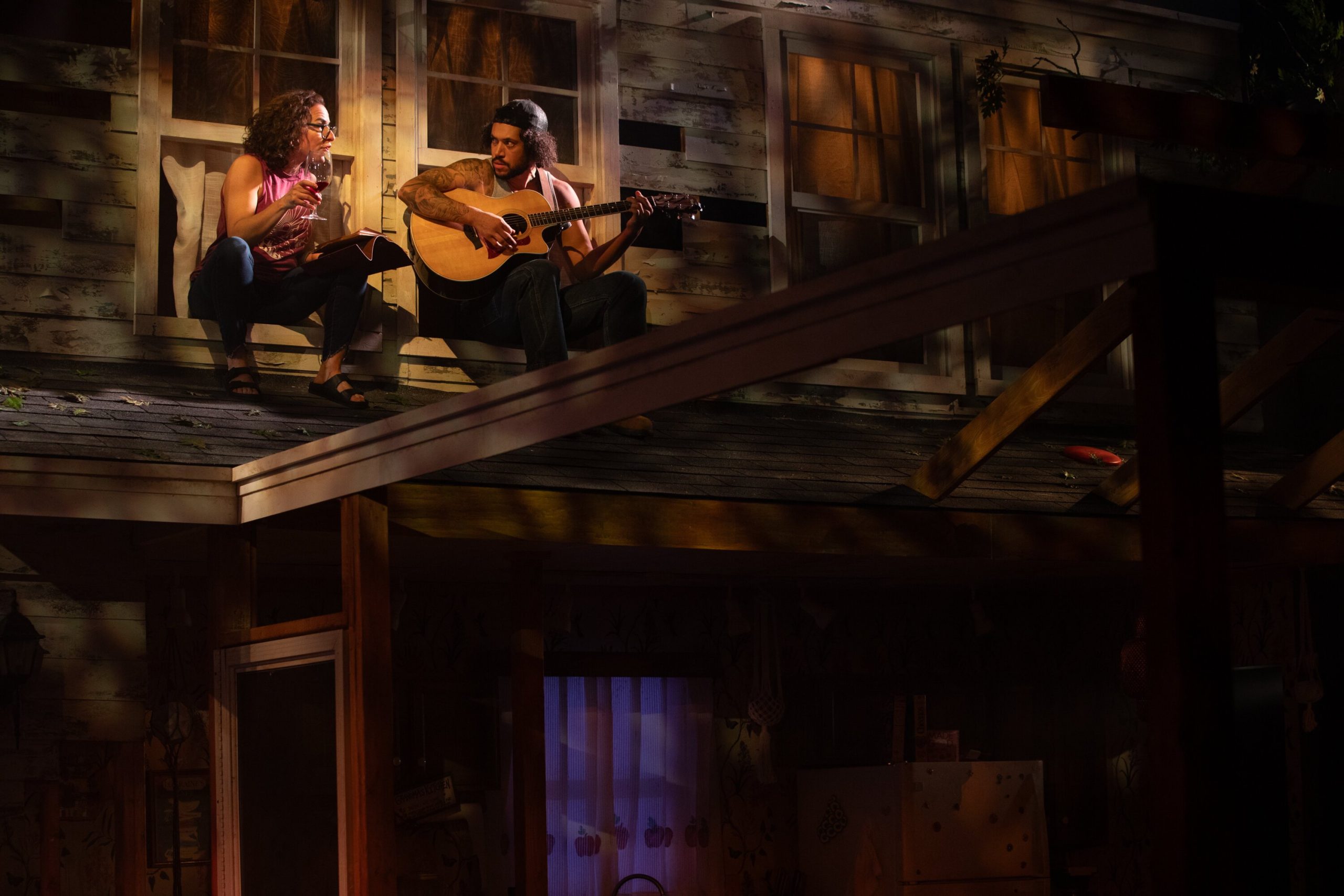Sarah Price and Bello Paolo Pizzimenti star in the stageplay ‘Rain on Fire,' running now through Oct. 1 at the FIM Flint Repertory Theatre.