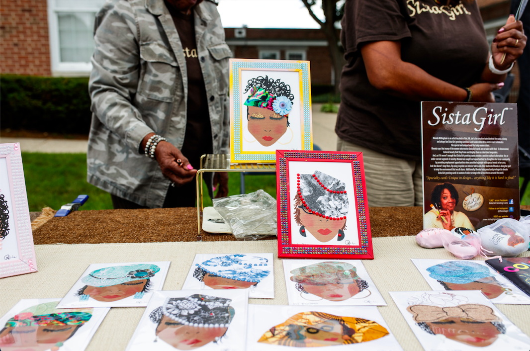 Sista Girl Greeting Cards were available during the ‘Back to School Rally’ at Bethel United Methodist Church in Flint on Saturday, Sept. 9, 2023. (Jenifer Veloso | Flintside.com)