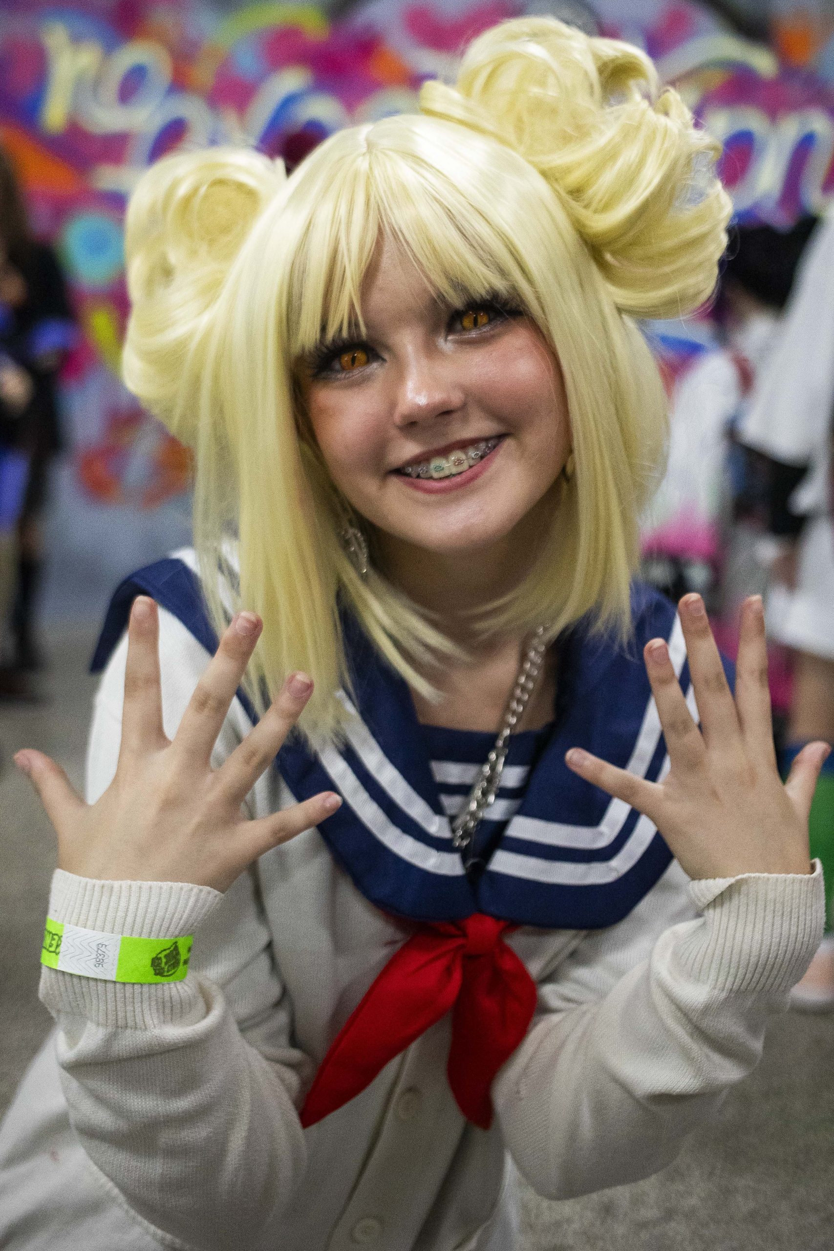 Braelyn McGinnis cosplays as Toga Hiiko from “My Hero Academia” during Really Cool Comic Con on Sunday, Aug. 6, 2023, at the Dort Financial Center in Flint.
