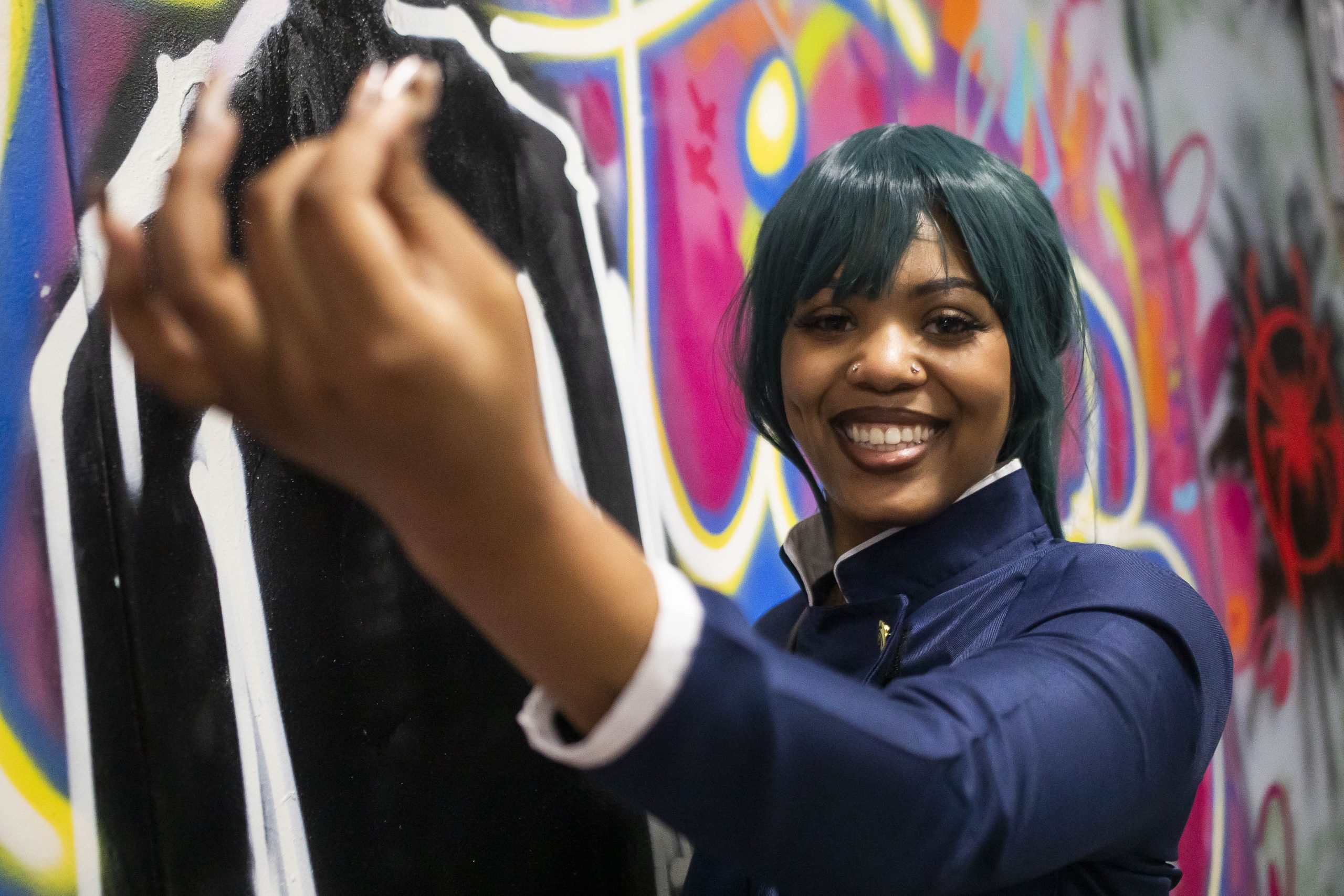Noelle Stone cosplays as Maki from “Jujutsu Kaisen” during Really Cool Comic Con on Sunday, Aug. 6, 2023, at the Dort Financial Center in Flint.
