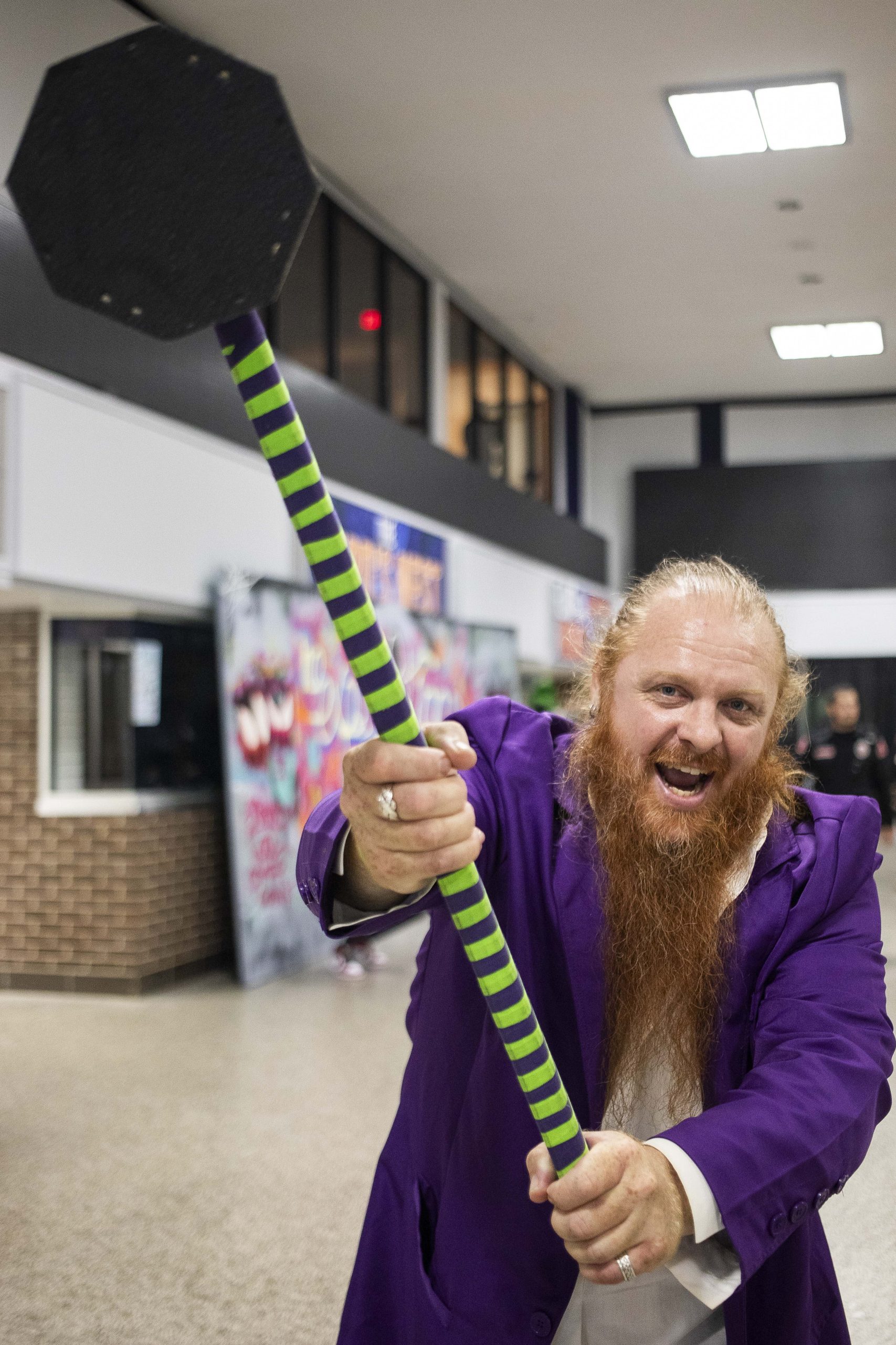 Chris Silver cosplays as The Joker from “Batman” during Really Cool Comic Con on Sunday, Aug. 6, 2023, at the Dort Financial Center in Flint.

