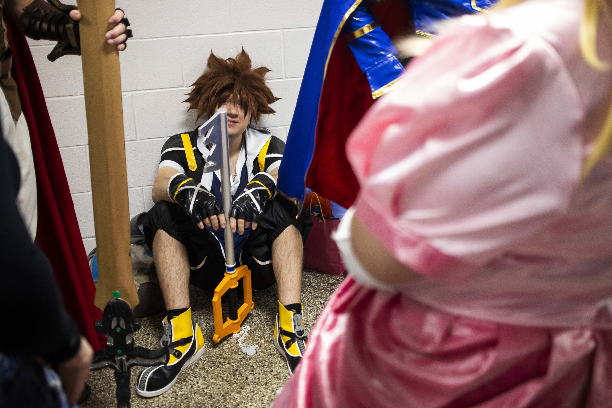 Cosplayers hang out together during Really Cool Comic Con on Sunday, Aug. 6, 2023, at the Dort Financial Center in Flint.
