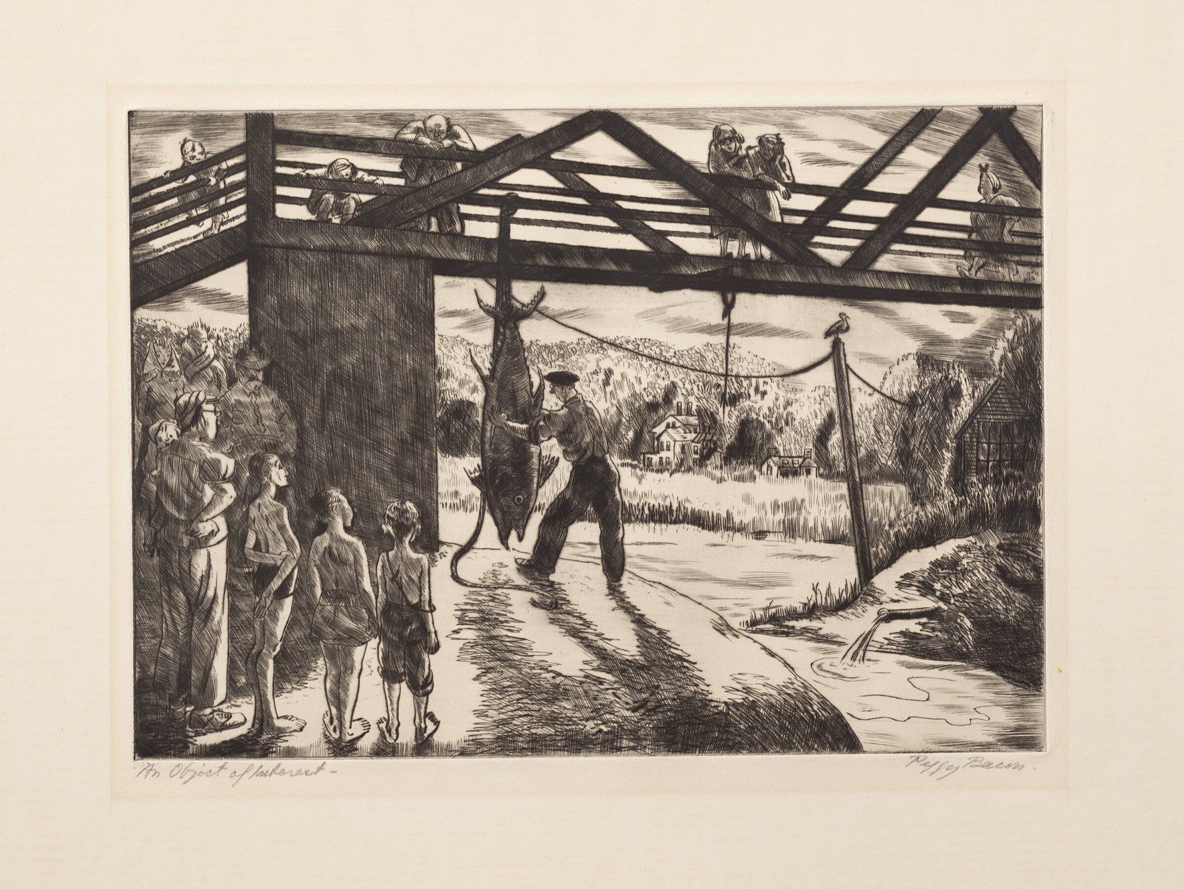 Peggy Bacon, American, 1895 – 1987, An Object of Interest, 1941. Drypoint on paper, 11 13/16 × 15 13/16 inches.