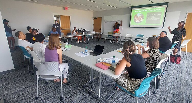 A meeting of Genesee County's health equity council.