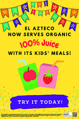 A poster for El Azteco's menu change.
