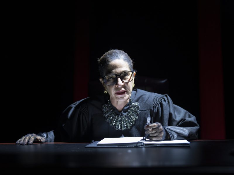 Michelle Azar stars as Ruth Bader Ginsburg in the one-woman play “All Things Equal: The Life and Trials of Ruth Bader Ginsburg.”