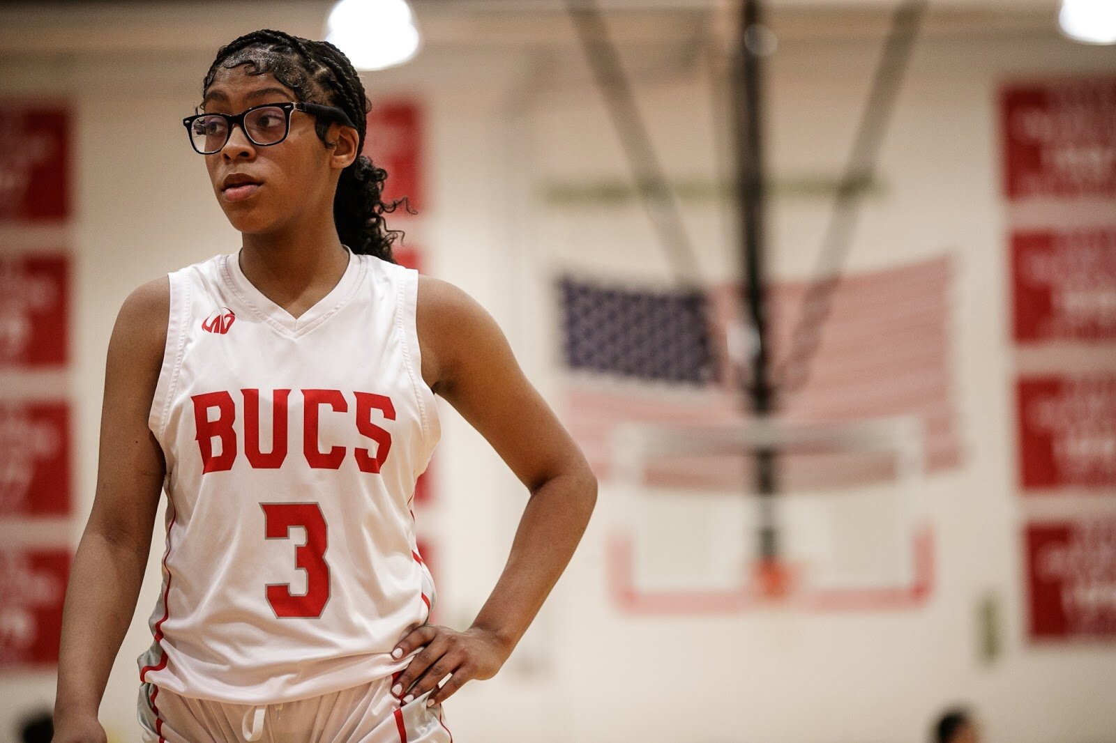 Beecher senior Amiyah Brown gets ready to make a free throw during the girls' varsity basketball game on Saturday, Feb. 18, 2023, at the Moses Lacey Fieldhouse in Mount Morris. Hamady defeated Beecher girls 49-45 (Jenifer Veloso | Flintside)
