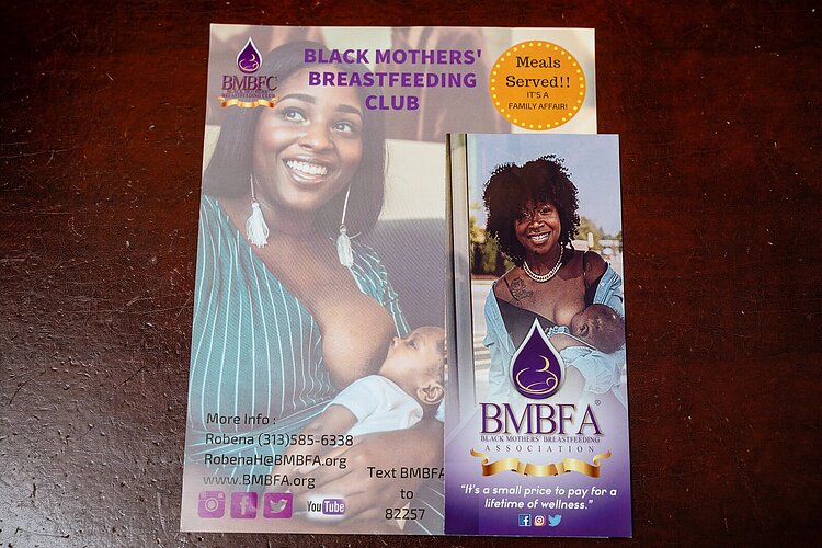 Breastfeeding education materials at the Black Mothers' Breastfeeding Association in Detroit.