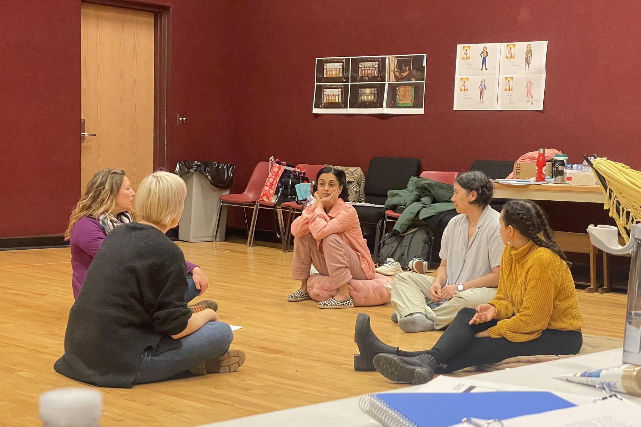 Nandita Shenoy and cast members during a rehearsal of "The Future is Female.'