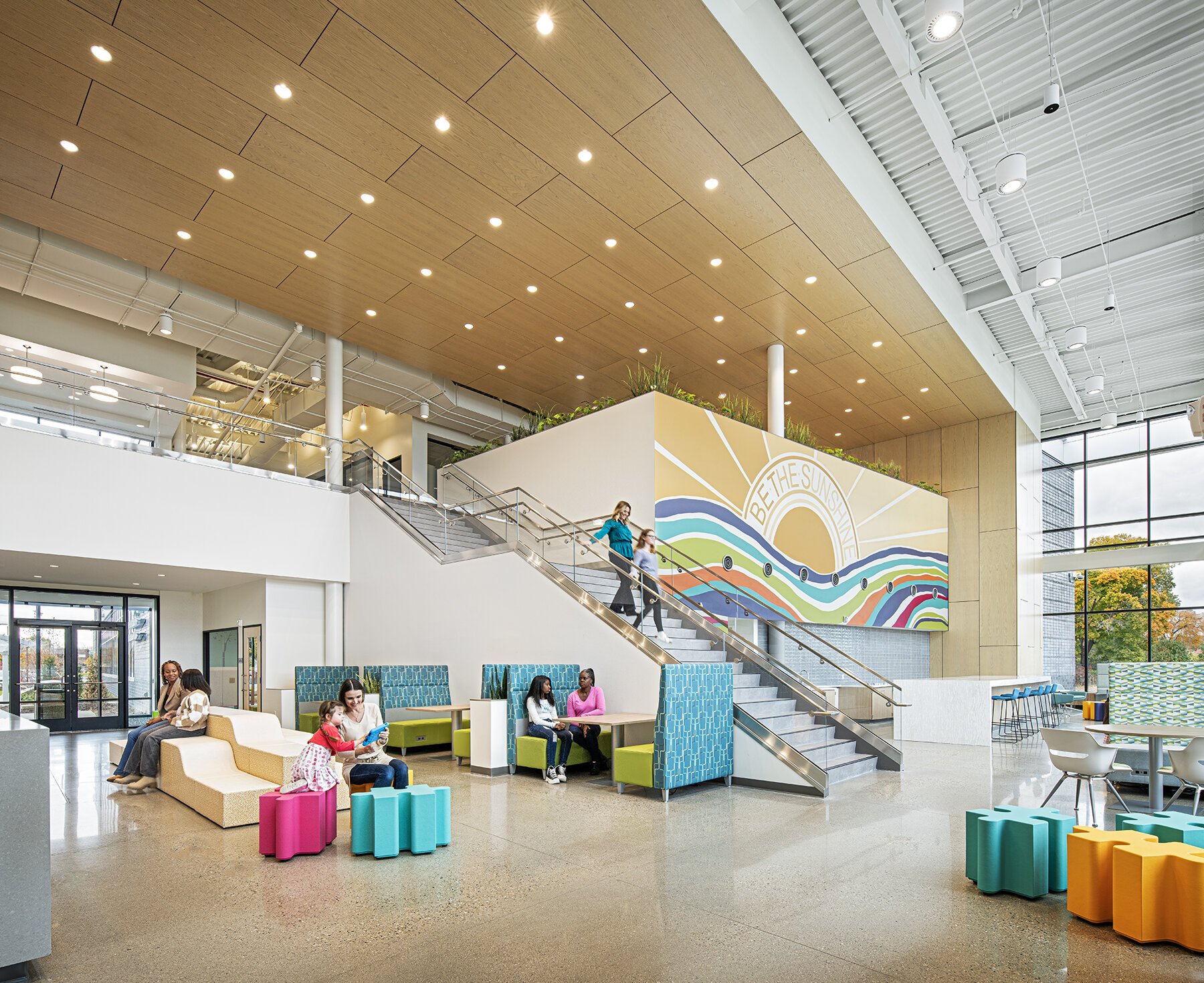 The lobby area inside the new Genesee Health Systems' Center for Children Integrated Services facility.