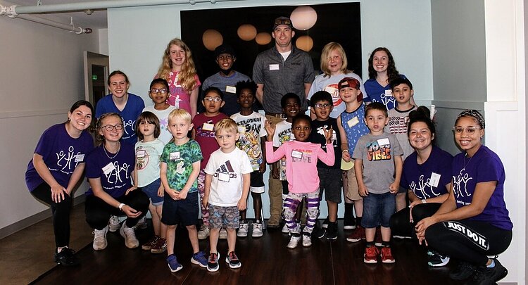 Children and adults at the Children's Healing Center.
