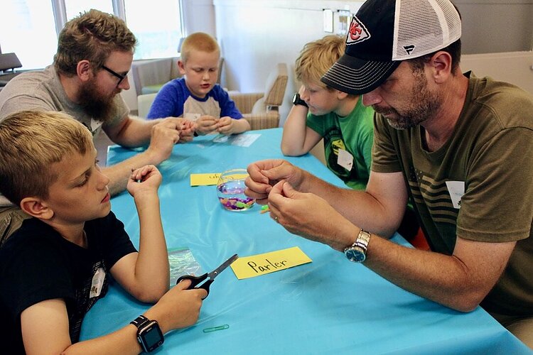 Children and adults at the Children's Healing Center.
