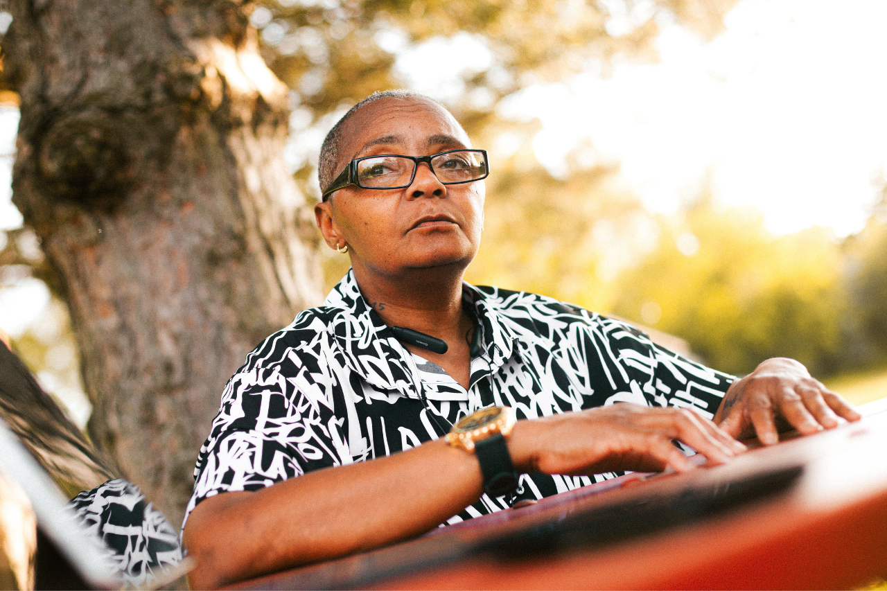 Tyonna McIntyre is pictured at Sarvis Park detailing her passions and activism on Tuesday, May 31, 2022, in Flint. (Bryce Mata | Flintside.com) 