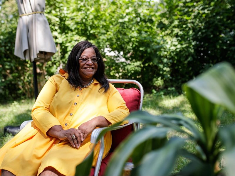 Flint native Victoria McKenze sits with Flintside's Jarielle Nettles for an interview at her home.