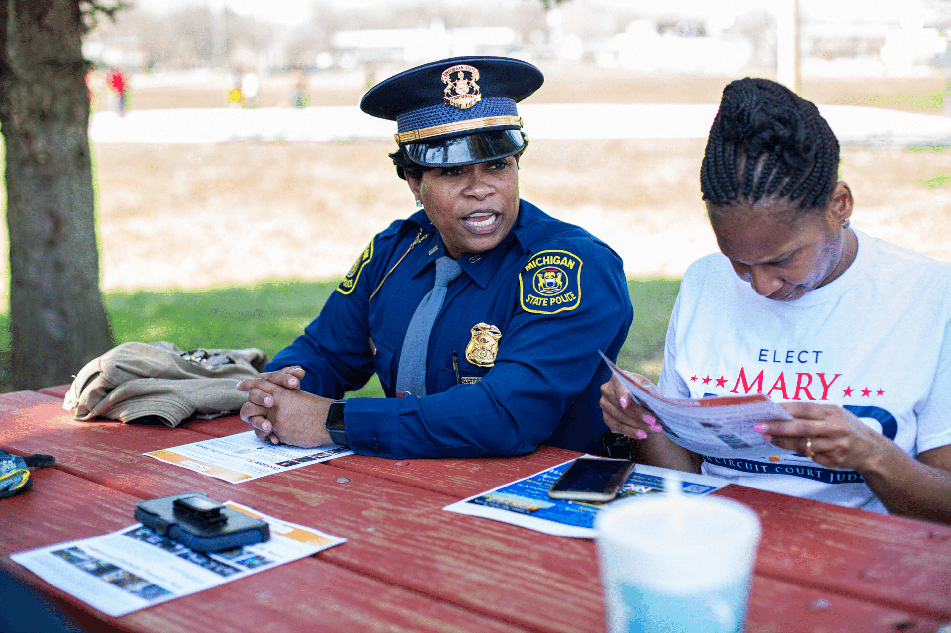 Flint Post troopers gathered to brainstorm a way to build positive community relationships and ultimately reduce violent crime in the area.