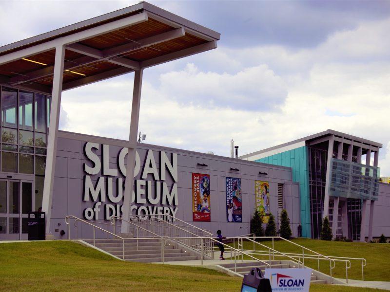 The Sloan Museum of Discovery is located within the Flint Cultural Center at 1221 E. Kearsley St. in Flint, MI.