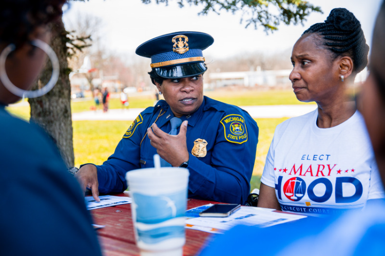 "These ladies here are those mother figures here in this area." - First Lieutenant Yvonne Brantley of the Michigan State Police