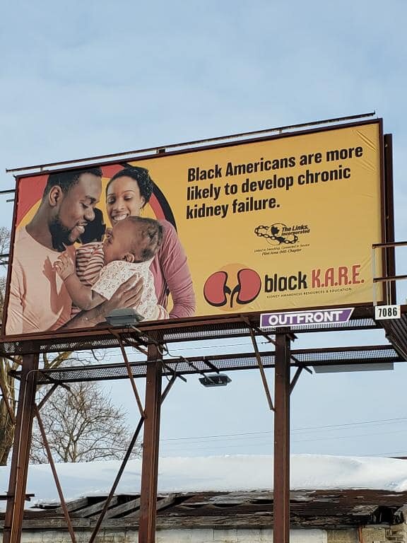 A Black K.A.R.E. billboard located in Flint, MI.