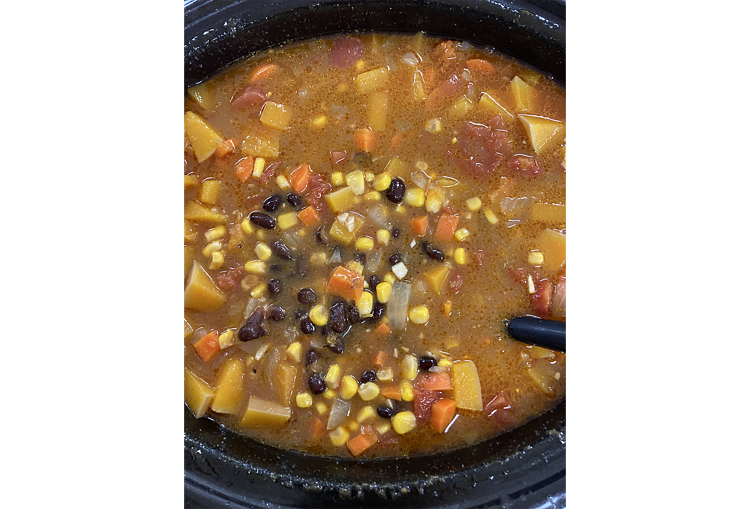 Soup made with produce from the Three Sisters Garden in Buckley.