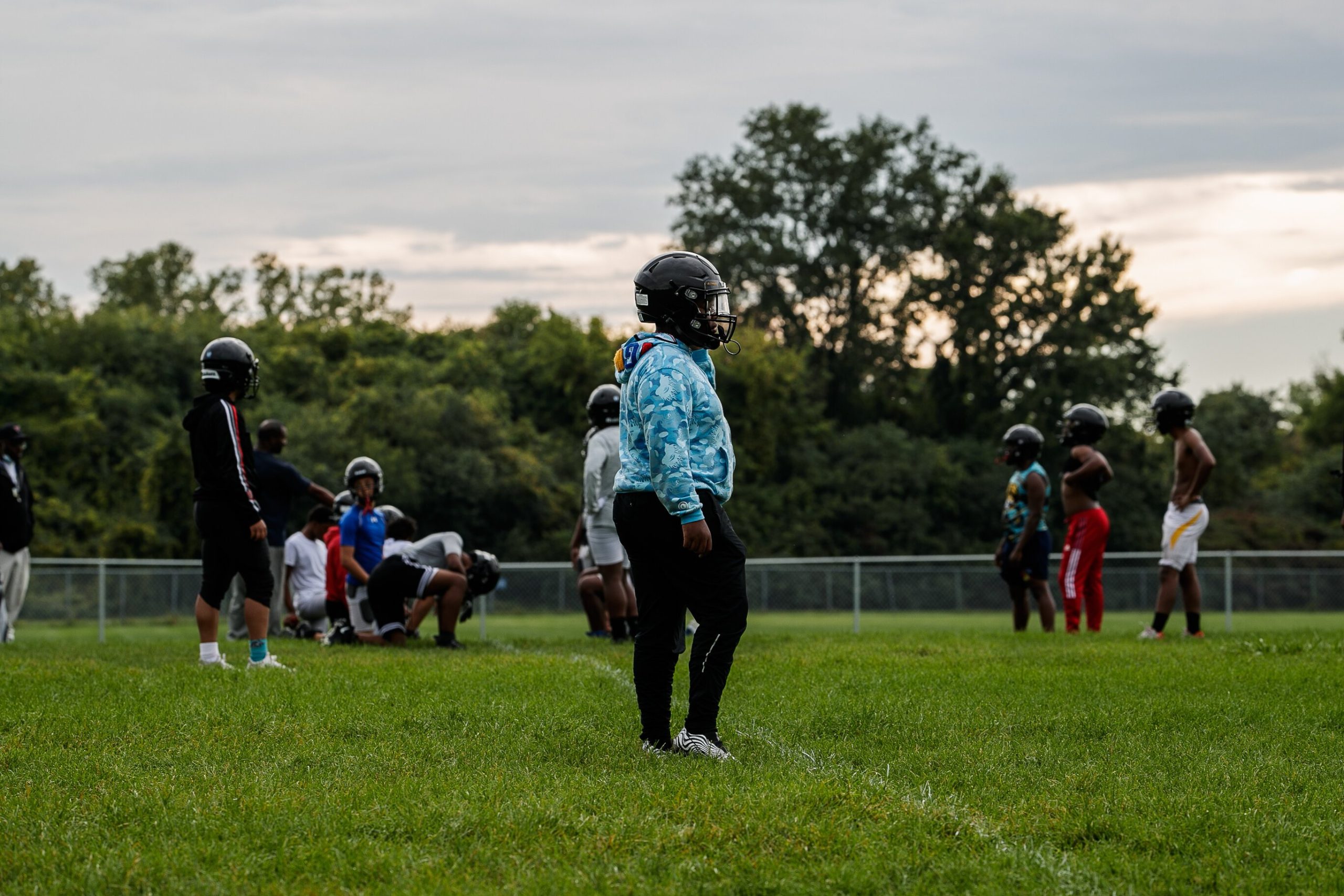Flint's Southwestern Academy High School Football team practices on September 20th, 2021