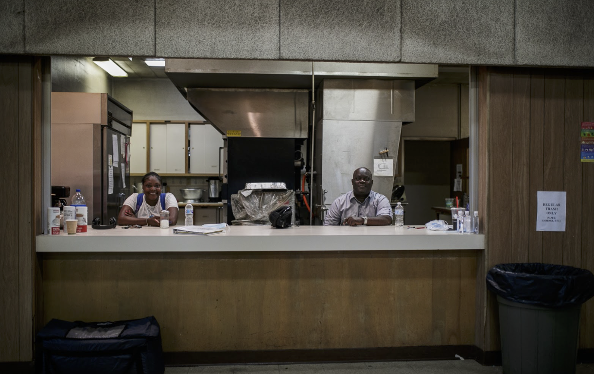 Brook Terry, 19, pictured with Kevin Croom, is a second-time employee at Asbury Farms.