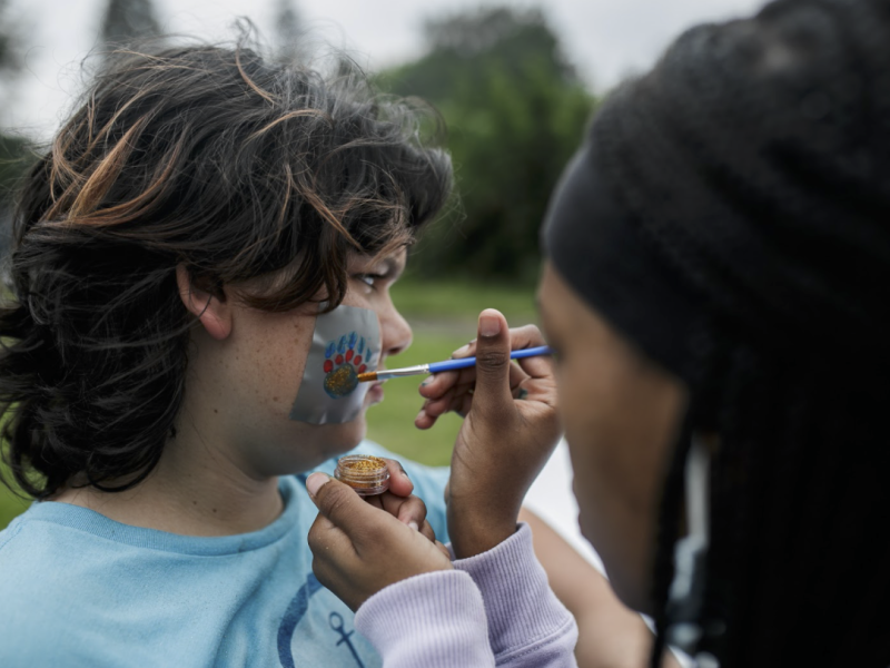 Face painting was a popular attraction for kids during a craft fair July 24.
