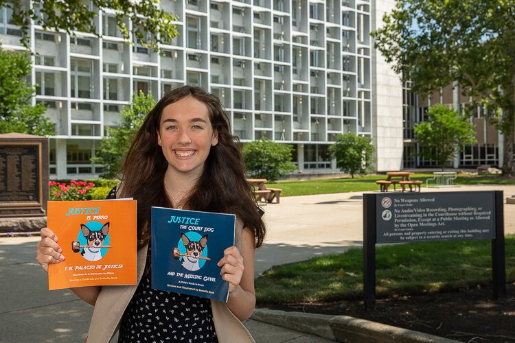 Isabella, a member of Girl Scouts of Southeastern Michigan Council’s Troop 73220, knew she could come up with a plan to help those children and her Gold Award project began to take shape in the form of Justice the Court Dog. 
