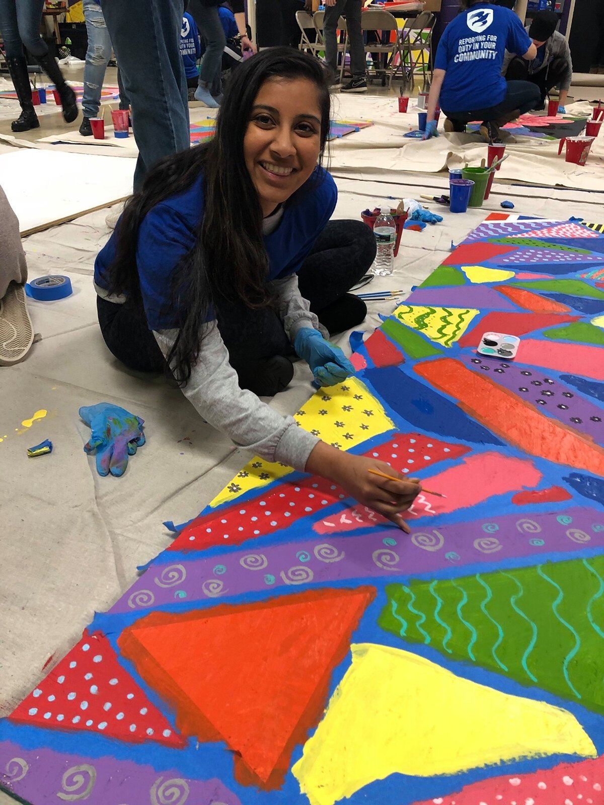 An SR2H member attends an MLK Day of Service event.