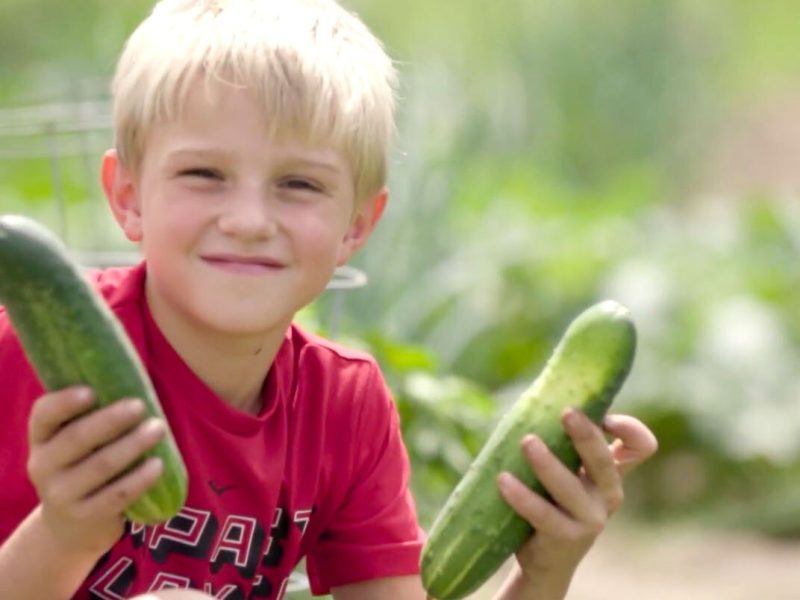 Buckley students enjoy their school's community garden.