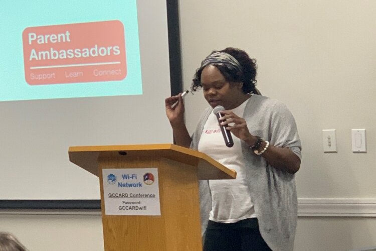 Parent Ambassador Lydia Willis speaking about the importance of Early Childhood education.