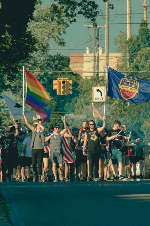 The River Rats pre-game at Soggy Bottom Bar and then march en masse to Atwood Stadium during home games. 