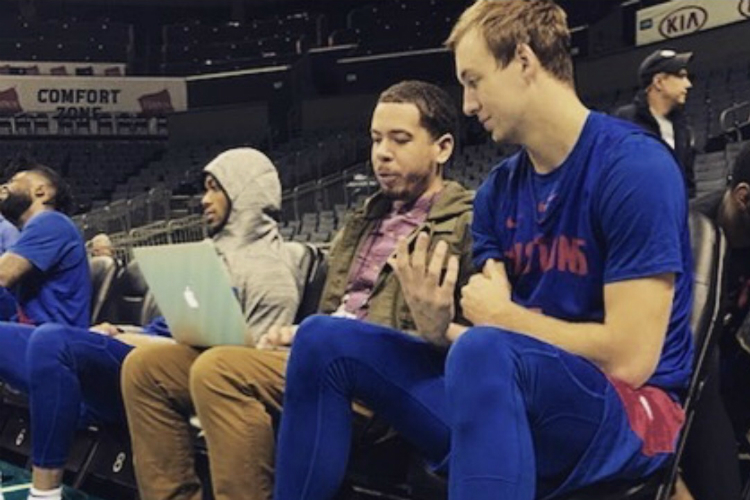 James Edwards III interviewing Luke Kennard of the Detroit Pistons.