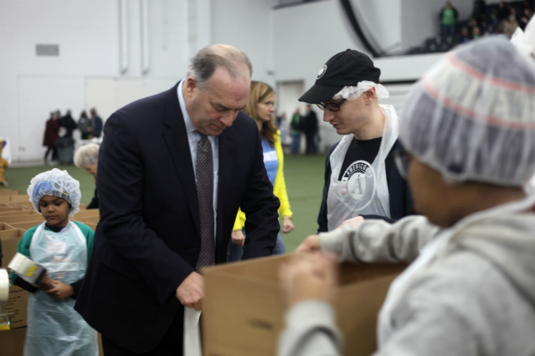 The volunteers also included U.S. Rep. Dan Kildee. “We need to push for some big structural changes when it comes to dealing with poverty in this country, but we also need to try our best to provide for those who are hurting right now. You have to do