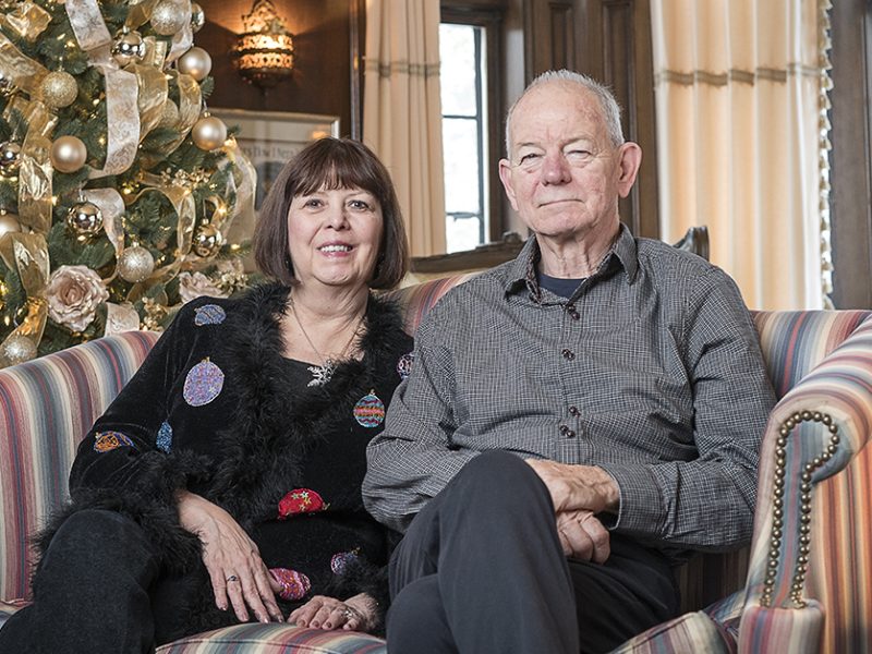 Rosanne (left) and Steve Heddy have donated over $300,000 to various charities and college funds over the past twenty years by opening their home for guests to revel in the holiday spirit and view their large Christmas tree collection.