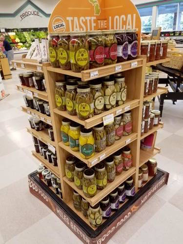 A Safie product display at Tom's Food Market in Traverse City